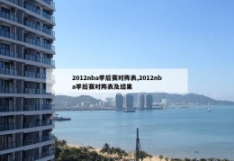 2012nba季后赛对阵表,2012nba季后赛对阵表及结果