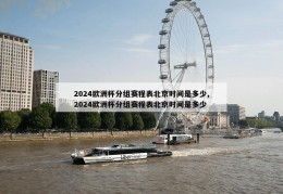 2024欧洲杯分组赛程表北京时间是多少,2024欧洲杯分组赛程表北京时间是多少